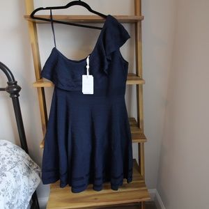 NWT Ted Baker Navy One Shoulder Dress